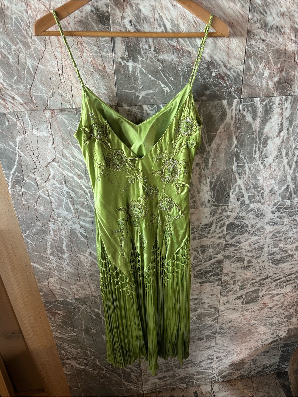Stunning Embellished Silk Fringe Dress and Scarf - Picture 5 of 12
